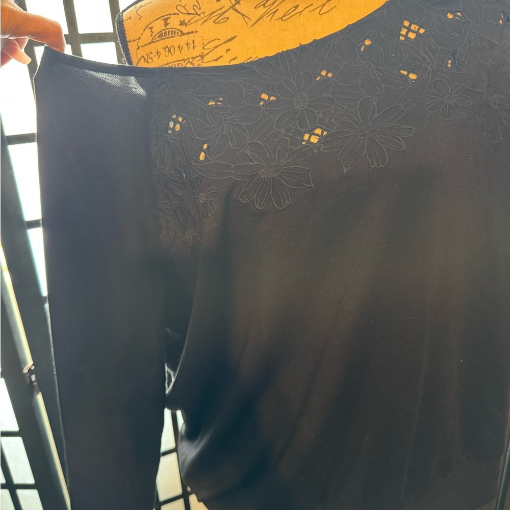 Torrid Black Embroidered Sweatshirt